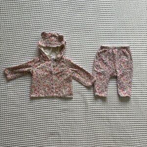 Baby Gap Floral Polka Dot Reversible Matching Set Hoodie Jacket & Pants: 3-6 M